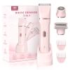Bikini Trimmer for WomenElectric Body Hair Trimmer, 3 in 1 Wet/Dry Shaver Groomer, Replaceable Ceramic Blade Heads, Electric Razors for Women Legs, Bikini Shaver view 1