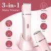 Bikini Trimmer for WomenElectric Body Hair Trimmer, 3 in 1 Wet/Dry Shaver Groomer, Replaceable Ceramic Blade Heads, Electric Razors for Women Legs, Bikini Shaver view 3