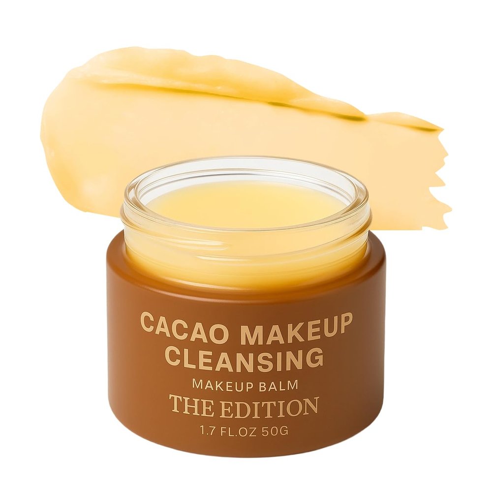 The Edition Cacao Balm Makeup Remover & Cleansing Balm Gentle Face & Eye Makeup Cleanser for Waterproof Makeup, Hydrating Skincare for All Skin Types, 50g