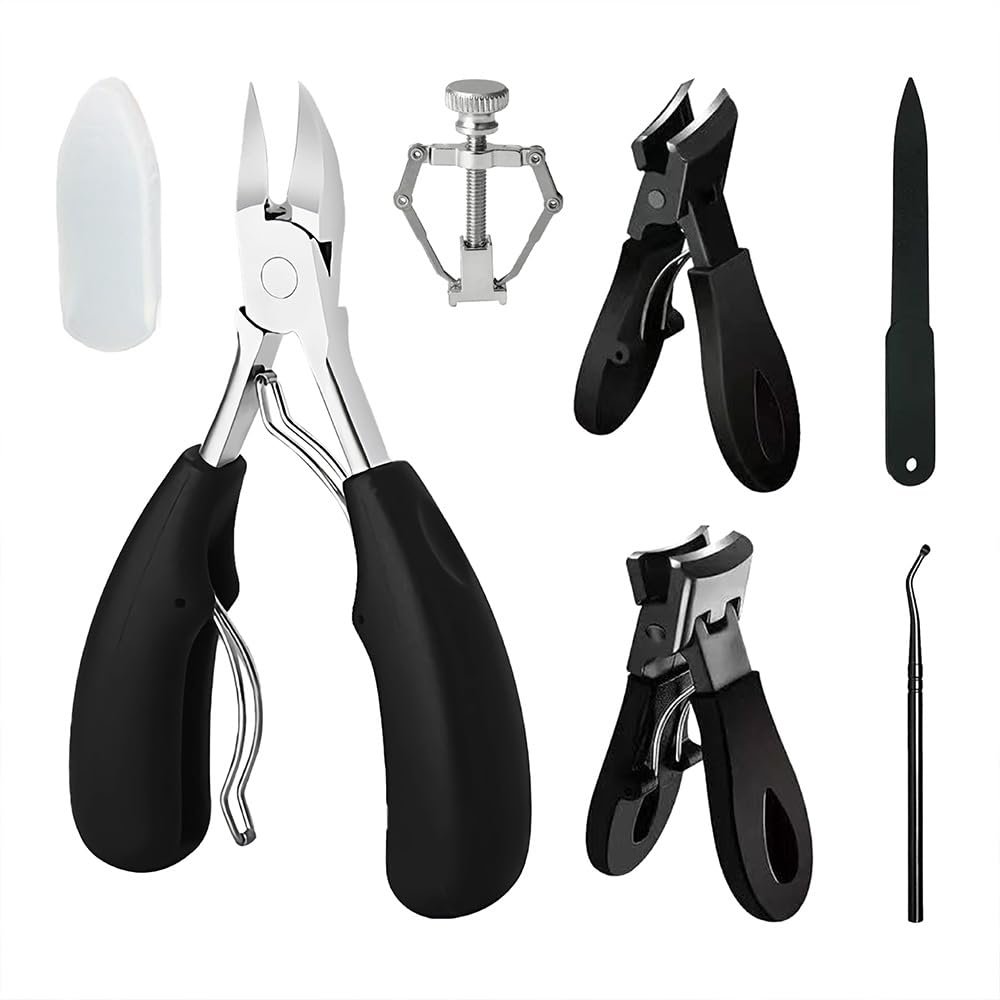 Bioudell 6Pcs Ingrown Toenail Removal Kit, Pedicure Tools for Feet with Fingernail & Toenail Clippers, Professional Nail Cutter Set for Thick Nails, Manicure & Nail Care Tools for Men & Women