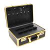 INPAITOO Barber Travel Case, Professional Barber Supplies Tool, Gold Password Lock Carrying Case, Hair Kit Tool Box Aluminum Organizer with Portable Handle for Clippers