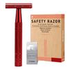 Safety Razor for Women and Men, Single Blade Razors, Reusable Metal Womens Razors for Shaving, with 10 Stainless Steel Double Edge Blades, Smooth and Close Shave, Plastic Free, Red view 1