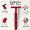 Safety Razor for Women and Men, Single Blade Razors, Reusable Metal Womens Razors for Shaving, with 10 Stainless Steel Double Edge Blades, Smooth and Close Shave, Plastic Free, Red view 3
