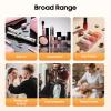 PERFERATE Professional Rolling Makeup Train Case 3 in 1 Aluminum Makeup Travel Organizer Cosmetic Case Large Cosmetic Trolley with Locks Nail Tech Makeup Organizers Storage Cart (Sliver) view 2