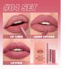 Matte Lip Liner Lip Stick Lip Oil Set, Lip Makeup Set Natural Smooth Long-Lasting And Hydrating Beauty Daily Cosmetics Gift for Girls Easy-to-Use(04#) view 2