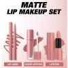 Matte Lip Liner Lip Stick Lip Oil Set, Lip Makeup Set Natural Smooth Long-Lasting And Hydrating Beauty Daily Cosmetics Gift for Girls Easy-to-Use(04#) view 4