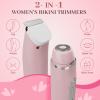 lurini Bikini Trimmer for Women - 2 in 1 Women Electric Razors,Cordless Body Shaver for Trip,Replaceable Lady Facial Razor, IPX6 Waterproof&Easy Cleaning, Ceramic Blade, USB Charge 706 Pink view 3