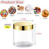 12 Pack 8 oz Plastic Cosmetic Containers With Rose Gold Lids Refillable Clear Empty Travle Jars Containers for Body Butter,Sugar Scrubs,Cream,Lotions,Candy, Label&Spatulas view 2
