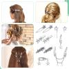 10 Pcs Silver Star Hair Clips, Silver Hair Accessories, 8 Shapes Pentagram Hairs Snap Clips, Metal Kawaii Barrettes for Women Girls view 2