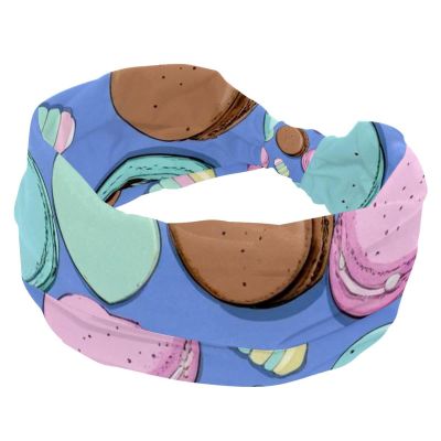 1 Pack Headbands for Women Non Slip Elastic Sports Hair Bands for Women, Soft Cloth Headband for Workout Yoga Fashion Hair Accessories,Colorful Dessert Art