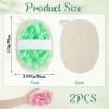 2Pcs Loofah Exfoliating, 2 in 1 Natural Green Pink Loofah for Women Reusable & Washable Loofa, Ideal for Body Scrubbing Gentle Exfoliation for Women & Men Shower Bath view 2