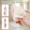 2Pcs Loofah Exfoliating, 2 in 1 Natural Green Pink Loofah for Women Reusable & Washable Loofa, Ideal for Body Scrubbing Gentle Exfoliation for Women & Men Shower Bath view 3