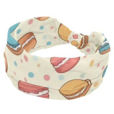 1 Pack Headbands for Women Non Slip Elastic Sports Hair Bands for Women, Soft Cloth Headband for Workout Yoga Fashion Hair Accessories,Dessert Art