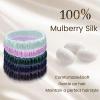 22 Momme 6PCS 100% Mulberry Silk Hair Ties Small Silk Scrunchies for Women Girls Curly Thick Thin Hair .Women's Black Cute Satin Sleepy Bulk Hair Tie Scrunchie Sleep Style 19 view 2
