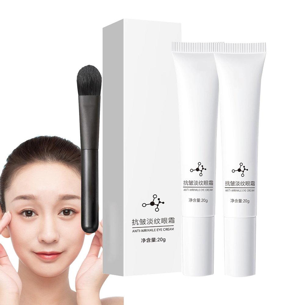 Tinted Firming Eye Gel, Eye Cream,20g Instant & Temporary Under Eyes Tightener Cream With Brush,Anti Aging Eye Serum For Puffiness And Bags Under Eyes (2PCS)