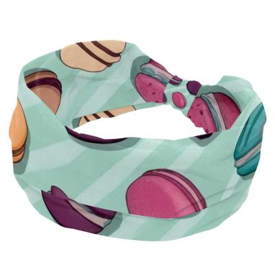 1 Pack Delicious Desserts Elastic Soft Fabric Non-Slip Women's Fashion Headbands - Soft, Wide, and Stylish for All Occasions
