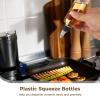 100-Pack 4oz Plastic Squeeze Bottles, Clear Boston Style Dispensing Bottles with Twist Caps, Includes 10 Label Sheets & 2 Markers view 2