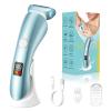 Electric Razors for Women, Bikini Trimmer Wet & Dry Use, Painless Pubic Hair Trimmer, Rechargeable Electric Shaver for Legs, Face, Pubic Hair, Underarms with Detachable Head, Blue view 1