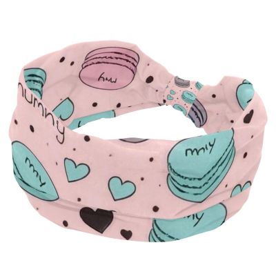 1 Pack Colorful Dessert Art Elastic Soft Fabric Non-Slip Women's Fashion Headbands - Soft, Wide, and Stylish for All Occasions