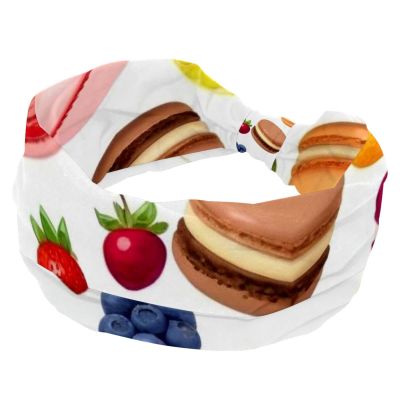 1 Pack Colorful Art Desserts Elastic Soft Fabric Non-Slip Women's Fashion Headbands - Soft, Wide, and Stylish for All Occasions
