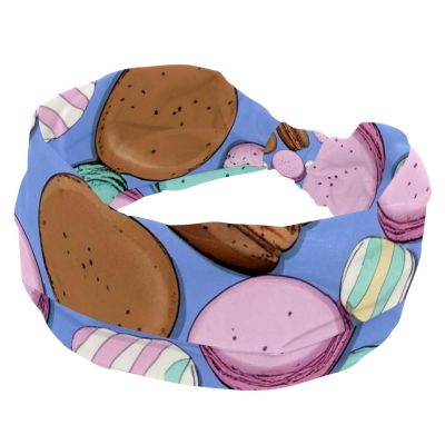 1 Pack Colorful Dessert Art Elastic Soft Fabric Non-Slip Women's Fashion Headbands - Soft, Wide, and Stylish for All Occasions