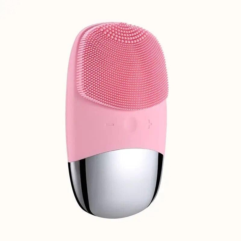 3-in-1 Sonic Vibration Silicone Facial Cleanser & Massager Pink
