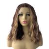 AFROLOCS Short Wavy Wig for Women,Heat Resistant Synthetic Bob with Lace Hairline, Glueless Natural Look for Daily Wear (Chestnut Highlight, Medium 14 Inch) view 4
