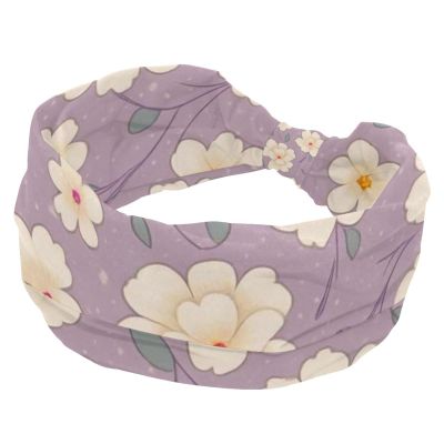 1 Pack Headbands for Women Non Slip Elastic Sports Hair Bands for Women, Soft Cloth Headband for Workout Yoga Fashion Hair Accessories,Pink Cherry Blossoms