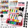 Professional Face Painting kit for Adult Face Painter110 Colors Split Cake Face Paint 96 pcs Set Non-Toxic Washable & Safe with Brushes Sponges Glitter Stencils for Halloween Makeup Kit view 1