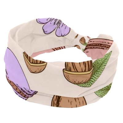 1 Pack Dessert Art Elastic Soft Fabric Non-Slip Women's Fashion Headbands - Soft, Wide, and Stylish for All Occasions
