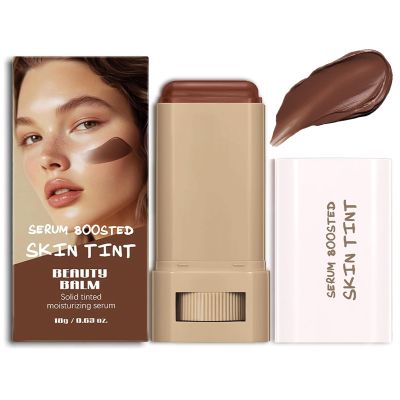 Beauty Balm Serum Boosted Skin Tint,Hydrating Tinted Moisturizer,Lightweight Solid Tinted Foundation Stick,Sheer to Medium Coverage,Face Tint Balm Contour Stick,Radiant & Dewy Finish Women Makeup(#01)