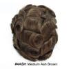 F M FACE MIRACLE NEW YORK Toupee for Men 0.1mm Thin PU Injected Mens Hairpieces 100% Human Hair System Black Brown Blonde Gray Natural Hair Replacement 8X10 4ASH Medium-dark brown with ash tone view 2