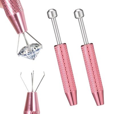 2 Pcs Piercing Ball Grabber Tool, Piercing Changing Tools 4 Claw Diamond Tweezers Stainless Steel Jeweler Pick Up Tool for Ear Nose Lip Tools Tiny Objects Ic Chips Electronic Components