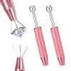 2 Pcs Piercing Ball Grabber Tool, Piercing Changing Tools 4 Claw Diamond Tweezers Stainless Steel Jeweler Pick Up Tool for Ear Nose Lip Tools Tiny Objects Ic Chips Electronic Components view 1