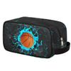 Ackutea Kids Travel Toiletry Bag - Blue 3D Basketball Waterproof Hanging Cosmetic Hygiene Bags for Boys Men - Large Shave Kit for Toiletries Accessories Bathroom Stuff