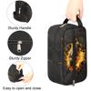 Ackutea Kids Travel Toiletry Bag - Yellow Fire Football Waterproof Hanging Cosmetic Hygiene Bags for Boys Men - Large Shave Kit for Toiletries Accessories Bathroom Stuff view 2