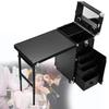 CKJJZY Aluminum Trolley Makeup Train Case,Portable Mobile Manicure Desk,Rolling Manicure Table,for Makeup Salon Travel Cosmetic Trolley Storage Organizer,Pink (Black) view 1