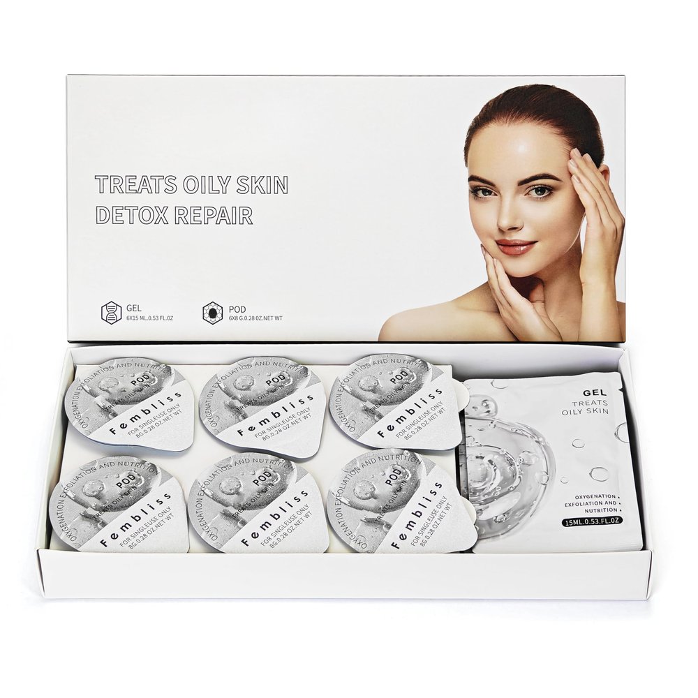 Elitzia CO Facial Kit - 6 Sets/Box for CO Oxygen Facial Machine, Oily Skin Regulation & Texture Improvement ETDGEL7 (Regulating Formula)