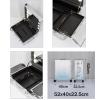 CKJJZY Rolling Makeup Case Professional Makeup Train Case with Mirror and Lights Portable Train Case Dimmable LED Bulbs Travel Cosmetic Suitcase Vanity Beauty Box (Silver Stripe 52x40x22.5cm) view 3