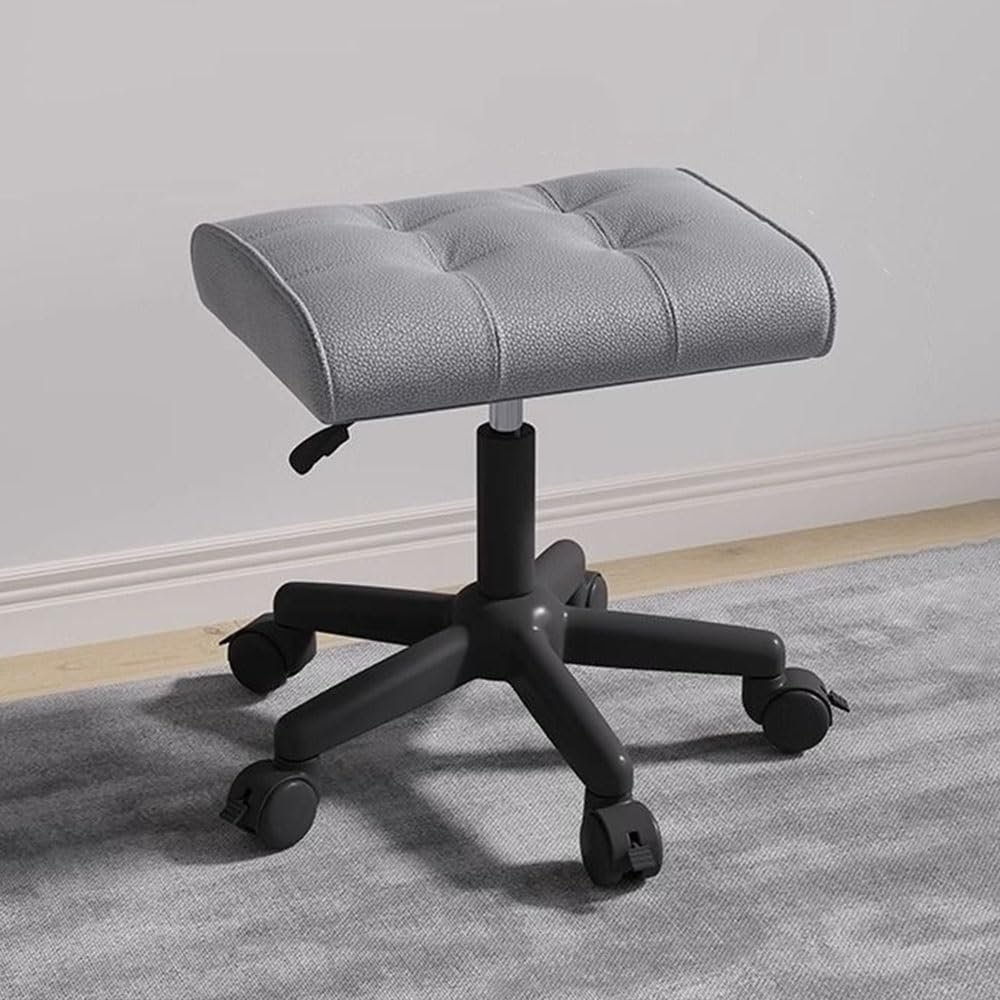 AKIQKPX Rolling Stool with Soft Padded Seat, Rotating Modern and Simple Office Chair, Adjustable Height Shop Stool, Medical Spa Stool with Wheels for Tattoo Massage Salon(Gray)