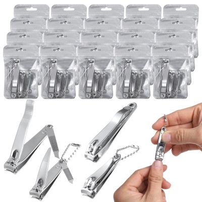 60 Pcs Nail Clippers Set, Includes 40 Small Clippers, 20 Large Clippers, And 20 Pouches, Stainless Steel Fingernail & Toenail Clippers For Men And Women