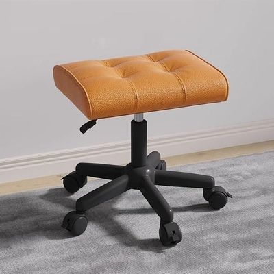 AKIQKPX Rolling Stool with Soft Padded Seat, Rotating Modern and Simple Office Chair, Adjustable Height Shop Stool, Medical Spa Stool with Wheels for Tattoo Massage Salon(Orange)
