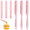 6Pcs Silicone Wax Applicator Non-Stick Wax Spatulas Set Hair Removal Sticks Applicator Reusable Hard Waxs Scraper for Home Salon Body Use (Pink) view 1