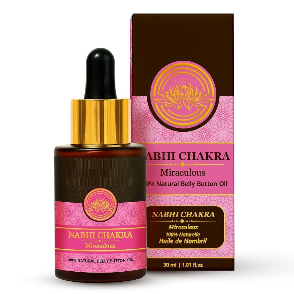Ayurved Nabhi Chakra Belly Button Oil - 100% Natural All in One Healthy Hair, Skin & Digestion Booster with 16+ ingredients including 30Ml