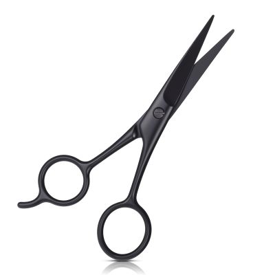Professional Mustache and Beard Scissors, Black Small Sharp Mustache Scissors Stainless Steel Hair Trimming Scissors for Men Women Personal Care Grooming Trimming Eyebrow Facial Hair Mustache