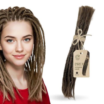 Dreadradar Human Hair Dreadlock Extensions Handmade Crochet Locs Real Hair Dreads For Every Hairstyle, 10-Strand Bundle Dreads, Natural Looking Shades