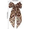 1 Pcs Leopard Print Bow Oversized Cheetah Print Bow with Long Tail Satin Ribbon Barrette for Women Ponytail Hair Accessories Big Yellow Leopard Furling Pompoms Hairs Bows Festival Gifts view 2