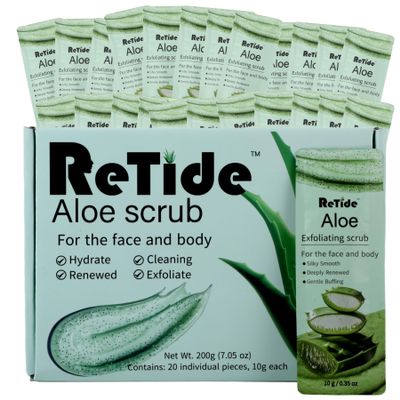 Aloe vera body scrubSugar Scrub, 20 Pack - self care gifts for women,Travel Essentials,Hydrating and exfoliating body scrubber for Nourishing Essential Body Carefor the face, body and feet