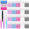 100 Pcs Brow Lamination Brush Micro Eyebrow Brush with Cap Micro Spoolies for Brow Lamination Portable Mini Spoolies for Eyebrows Extensions Tool(5 Color) view 1
