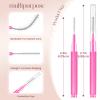 100 Pcs Brow Lamination Brush Micro Eyebrow Brush with Cap Micro Spoolies for Brow Lamination Portable Mini Spoolies for Eyebrows Extensions Tool(5 Color) view 2